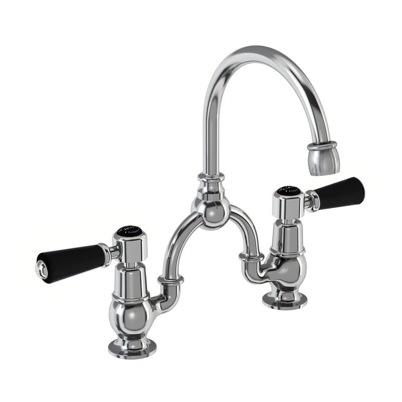 2 tap hole arch mixer with curved spout (200mm centres)
